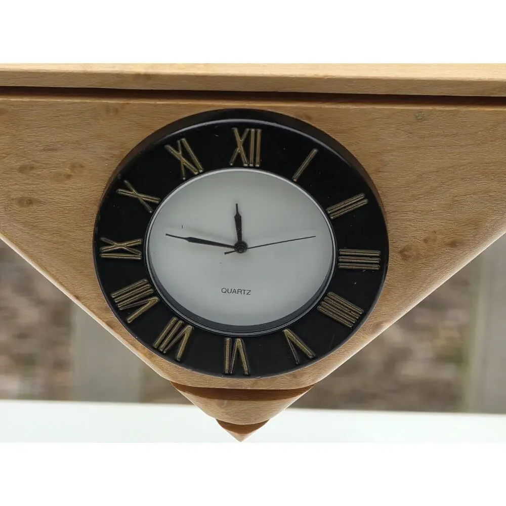 Vintage Mike Mikutowski Maple Wood Balance Clock Desk Tested And Works Great